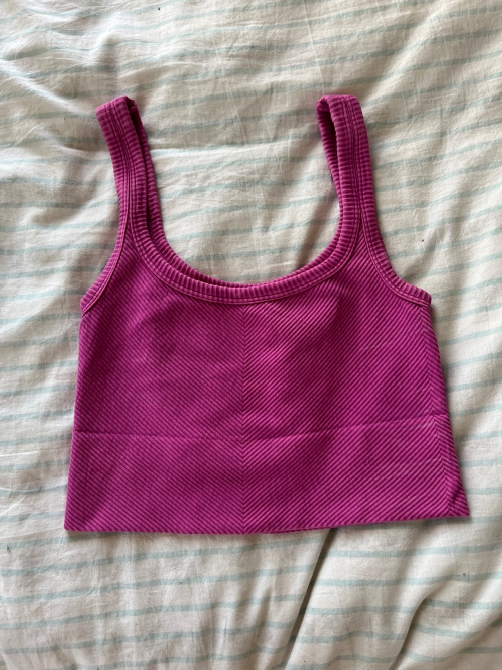 NIKKI BIKKI Women’s Pink Ribbed Cropped Tank Top